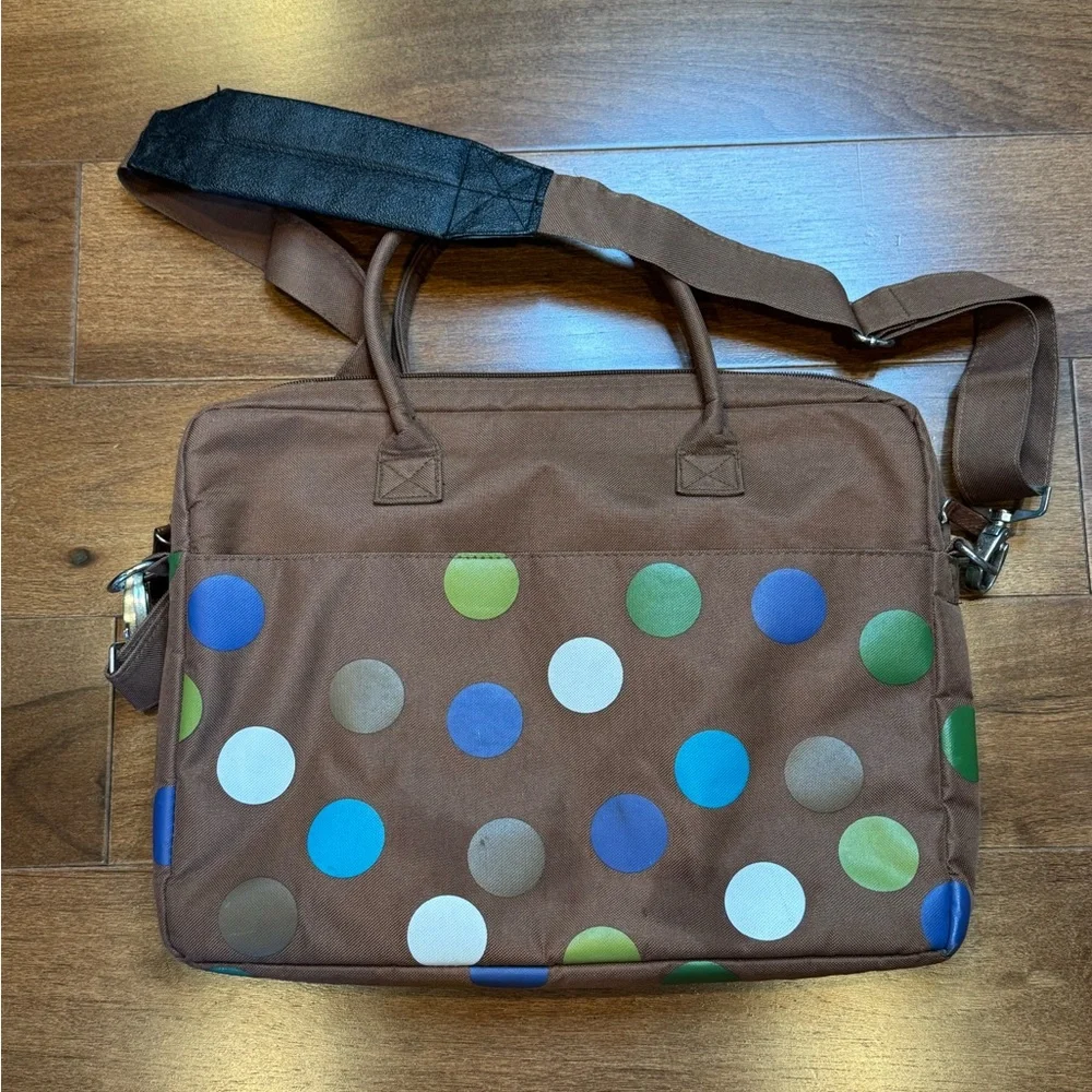 JACK!E Vintage Brown Polka Dot Women's Laptop Bag